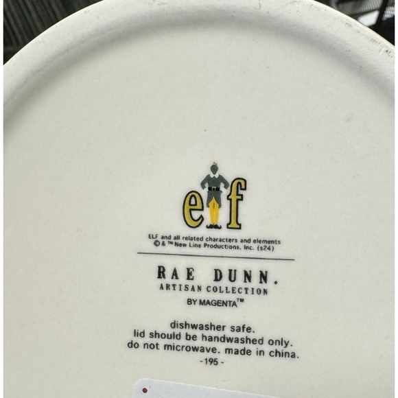 Elf Snack Rae Dunn Embossed Ceramic Christmas Kitchen Canister Jar Wooden Scoop - Picture 7 of 7